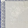 Салфетка "Бабочки" светло-серая с кружевной вышивкой и светлым кружевом арт. 8c-933, 45х45