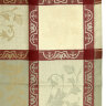 Скатерть бежевая с красным узором, 150х250, арт. 122